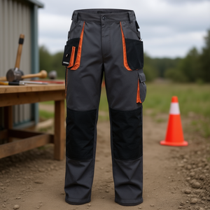 Pantalon TERRATREND pour homme taille 58 en gris foncé/noir/orange, sweats à capuche et sweat-shirts promotionnels - Product Image 3