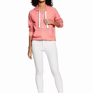 Saison d'hiver Femmes Casual Zipper Hoodies 100% Coton Séchage Rapide Respirant Personnalisable - Product Image 1