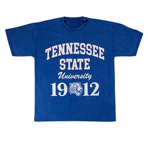 เสื้อยืดแขนสั้นของผู้ชายสำหรับมรดกของมหาวิทยาลัยของรัฐเสื้อยืดผ้าเทอร์รี่ระบายอากาศแนววินเทจผ้าพิมพ์ลายด้านหน้า - Product Image 1