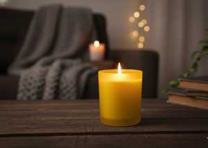 Bougie en cire de soja Grandeur en verre givré avec couvercle en bois, boîte et logo personnalisés disponibles, meilleur prix pour la vente en gros - Product Image 3