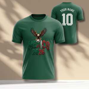 Maillot de football unisexe Mexique Coupe du monde 2026 avec motif Aigle Vert – Cadeau idéal pour les fans - Product Image 1