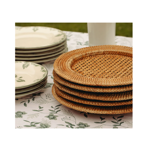 Placa de cargador de ratán para el hogar rústico, mesa de restaurante de Hotel, uso de plato para servir, accesorios, artículos decorativos para eventos - Product Image 2