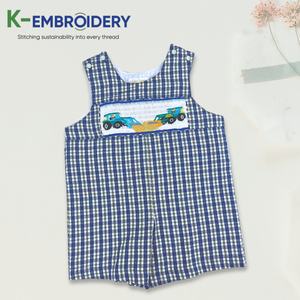 จั๊มสูทสำหรับเด็กเสื้อผ้าเด็กลายปัก SBS113สวยงามสีกรมท่า - Product Image 2