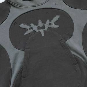 Veste à capuche tendance unisexe en molleton 100% coton, logo personnalisé en strass, cristal, hip hop, streetwear - Product Image 4