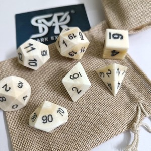 ชุดลูกเต๋ากระดูกควายแท้ลูกเต๋า polyhedral แกะสลักทำด้วยมือสำหรับ RPG DND Pathfinder การเล่นบทบาทและเกมบนโต๊ะคลาสสิก - Product Image 4