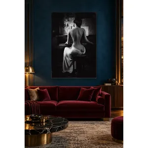 Impression sur toile Fida : Femme noire et blanche au piano - Product Image 5