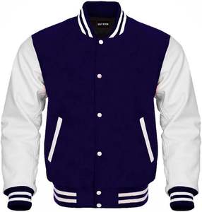 Fresh Varsity Jacket Letterman Jacket pour homme Baseball Bomber Jacket Manches en cuir et corps en laine - Product Image 3