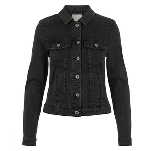 Veste en jean sexy pour femmes, décontractée, hiver, manches longues, col rabattu, poches, 100% coton - Product Image 1