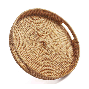 FROM VIETNAMESE SUPPLIER HIGH STANDARD HAND-WOVEN RATTAN <b>TRAYS</b> EXPORTED in <b>LARGE</b> QUANTITIES - Product Image 1