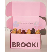 Boîte d'emballage pour biscuits avec impression de logo personnalisée, boîte à biscuits en papier rose, emballage pour un seul biscuit