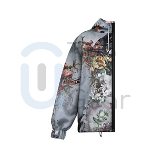 Veste d'hiver imperméable en nylon pour homme avec capuche Coupe-vent zippé pour le printemps Veste de service avec logo à l'avant - Product Image 5