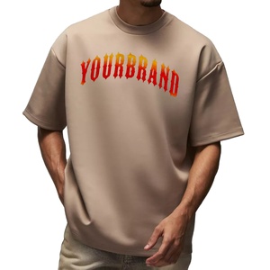 T-shirt surdimensionné en tricot personnalisé pour homme, polyester/coton, avec logo, taille plus, écologique, respirant - Product Image 1