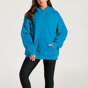 เสื้อฮู้ดดี้ผู้หญิงไซส์ใหญ่แบบใหม่ล่าสุด ทรงหลวม ไหล่ตก ผ้าหนา 100% ผ้าฝ้าย แขนยาว พิมพ์ลายตัวอักษร - Product Image 2