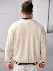 Vestes de sport de luxe noires personnalisées avec logo, veste de sport de haute qualité pour hommes, veste de sport à manches en cuir, veste de sport pour hommes - Product Image 3