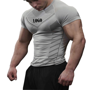 Vente en gros de t-shirts de musculation pour hommes de haute qualité, décontractés, respirants, écologiques, en coton, col rond, streetwear, printemps - Product Image 2