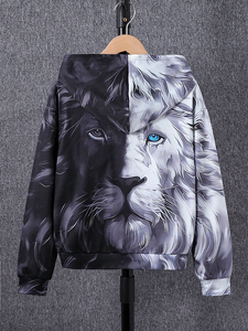 Venta al por mayor niños pulóver sudaderas 100% algodón grueso sudaderas con capucha liso de alta calidad impresión personalizada niños sublimación Sudadera con capucha - Product Image 2