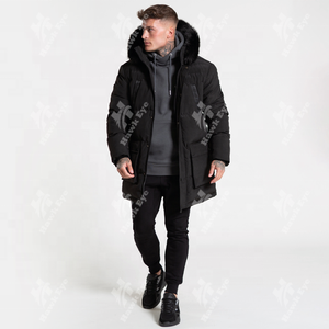 Veste matelassée à capuche de haute qualité pour hommes avec poches longues Bux pour l'hiver avec chutes de neige - Product Image 3
