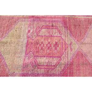 Alfombra Kilim de 2,9x10,8 pies, rosa, naranja, tejido plano, Jacquard, alfombra turca, Material de lana viscosa, retales de látex de felpa para pasillo - Product Image 5