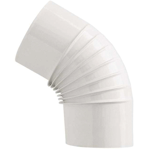 Gomito a 45 gradi per stufa a legna in porcellana bianca classica, diametro 14 - Product Image 1