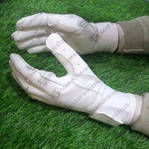 Vente chaude pleine blanche longue manchette gants de Baseball en cuir véritable modèle le plus demandé sur le marché pour les gants de frappeur - Product Image 6