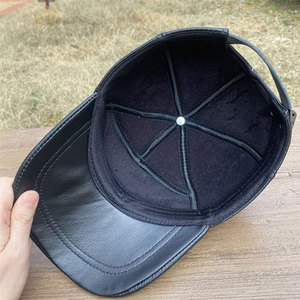 Meilleur prix de gros, casquette en cuir décontractée sur mesure/fabrication dernière conception casquette en cuir à séchage rapide - Product Image 4