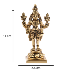 Tirupati Balaji Idole décorative en laiton, doré, temple hindou religieux fabriqué à la main - Product Image 2