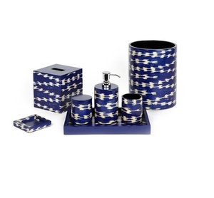 Luxury Bone Inlay <b>Bathroom</b> Set Best Quality Top Design Custom Handmade <b>Bathroom</b> Set Mother of Pearl <b>Bathroom</b> Set - Product Image 2