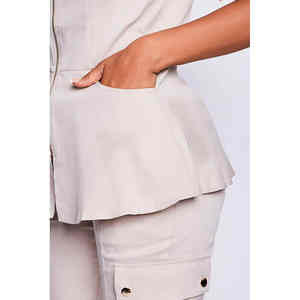 Nouveau design 2024 ajusté rose infirmière gommage uniformes costume plusieurs poches fermeture éclair col montant travail médical gommages uniformes ensembles - Product Image 6