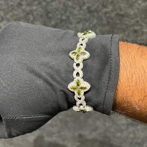 Brazalete Elegante de Plata 925 con Piedras Multicolores de Lujo, Brazalete de Diamantes Moissanite VVS, Cadena Fina Personalizada para Fiestas, Unisex - Product Image 6