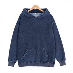 Sudadera con Capucha Personalizada de Felpa Francesa Vintage, Color Sólido, Oversize, de Alto Gramaje, Efecto Desgastado por el Sol, 450 Gsm, Lisa, Lavado Ácido, Diseño Casual con Bolsillos - Product Image 1