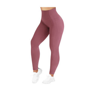 Leggings de fitness en coton de haute qualité, logo personnalisé, série de tons de terre, sport et loisirs, taille haute élastique, yoga - Product Image 5
