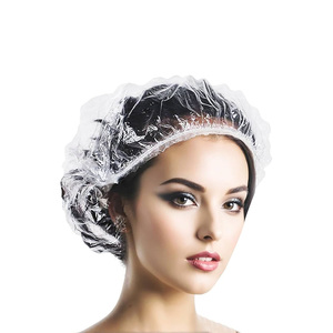 ผ้าคลุมผมแบบใช้แล้วทิ้ง ผลิตจาก PVC ยืดหยุ่น กันน้ำ สำหรับร้านทำผม โรงแรม สปา  บรรจุภัณฑ์สีตามสั่ง - Product Image 4