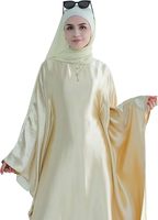 Évasé surdimensionné femmes Abayas Style ethnique étage longueur Maxi robe koweïtien dubaï élégant en mousseline de soie brillant Eid respirant
