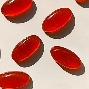 Pierre de cornaline polie en gros, cabochon plat, pierres précieuses en vrac avec traitements minéraux appliqués - Product Image 4