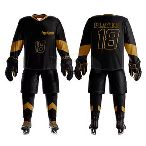 Conjuntos de uniformes de hockey sobre hielo a precio de fábrica más vendidos suave al tacto a granel 100% poliéster transpirable y de secado rápido personalizable para hombres - Product Image 6