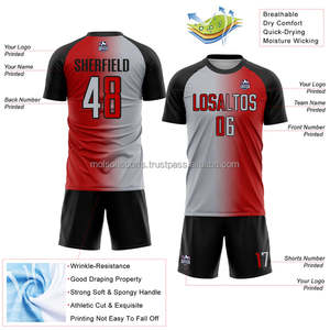 Conjunto de Camisetas de Fútbol Personalizables con Logotipo Frontal 100% Poliéster para Jugadores de Fútbol, Manga Corta, Secado Rápido y Transpirable - Product Image 3