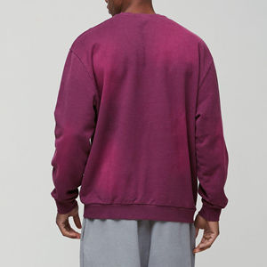 Sweatshirts décontractés surdimensionnés en molleton 100 % coton pour hommes, style streetwear, effet délavé soleil, épaules tombantes, grammage lourd - Product Image 2