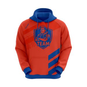 Red <b>Navy</b> Full Sleeve Team Hood with Fleece 100% Cotton Slim Fit Sublimation Print Breathable Full Customised Hood - Product Image 3