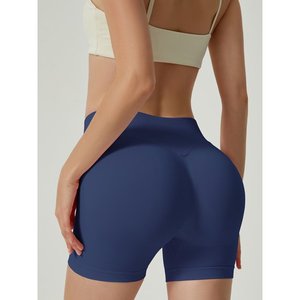 Womens Workout Impact Shorts Scrunch Butt Lifting Gym Seamless Booty Biker Shorts, Light Blue L - Product Image 4