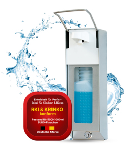 Buen precio 500-1000ml Euro botella Manual dispensador de jabón líquido desinfectante de manos aluminio montaje en pared palanca larga con tapa - Product Image 1