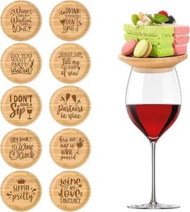 Plato de aperitivo de madera de la mejor calidad y cubierta de copa de vino hecho a mano diseño clásico plato de cóctel de bajo costo regalo de invitado de boda - Product Image 3