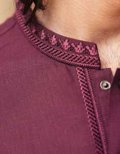 Costume de mariage d'hiver élégant à broderie personnalisée, 2 pièces, Mehndi Shalwar Kameez, coton respirant, pour hommes pakistanais - Product Image 3