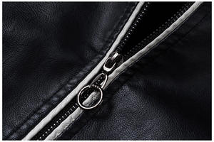 Hiver Nouveau Casual Motor Leather Jackets Hommes Automne Outdoor Fashion Biker Warm Canvas Stand Collar Front Waterproof Eco-Friendly - Product Image 6