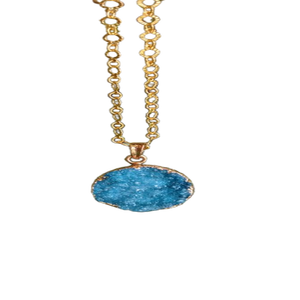 Colgante Druzy azul elegante y elegante Accesorio de dijes de moda natural - Product Image 1