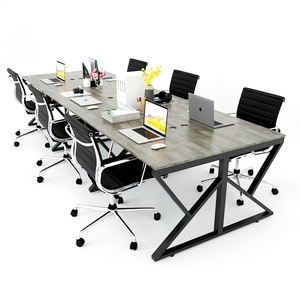KConcept HBKC012 - Table de salon minimaliste 6 places 360x120cm en bois d'hévéa avec pieds en fer assemblés - Product Image 2