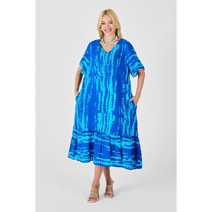 Abito gonna Oversize con scollo a V con motivo Batik in tessuto a maglia confezione singola - Product Image 5