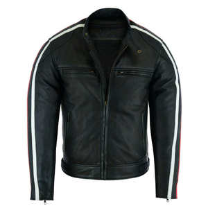 Blouson de moto en cuir unisexe haute performance avec protection coupe-vent, service OEM, toutes saisons - Product Image 2