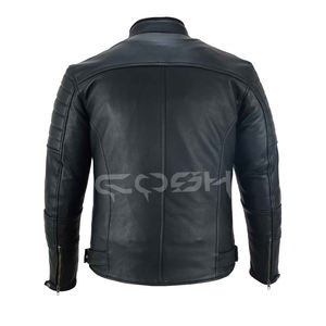 Chaqueta de Motociclista de Cuero Acolchada de Alta Calidad al por Mayor con Cuello Alto y Bolsillos con Cremallera - Product Image 6
