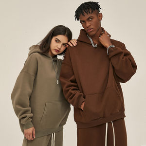 Sweats à capuche unisexes personnalisés 100% coton à fermeture éclair, col à capuche, lourds, surdimensionnés, streetwear, mode, service OEM - Product Image 4