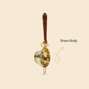 ที่กรองชาโลหะสีเงินพร้อมฐานไม้ที่กรองสเตนเลสสตีลคุณภาพสูงจากอินเดีย - Product Image 6